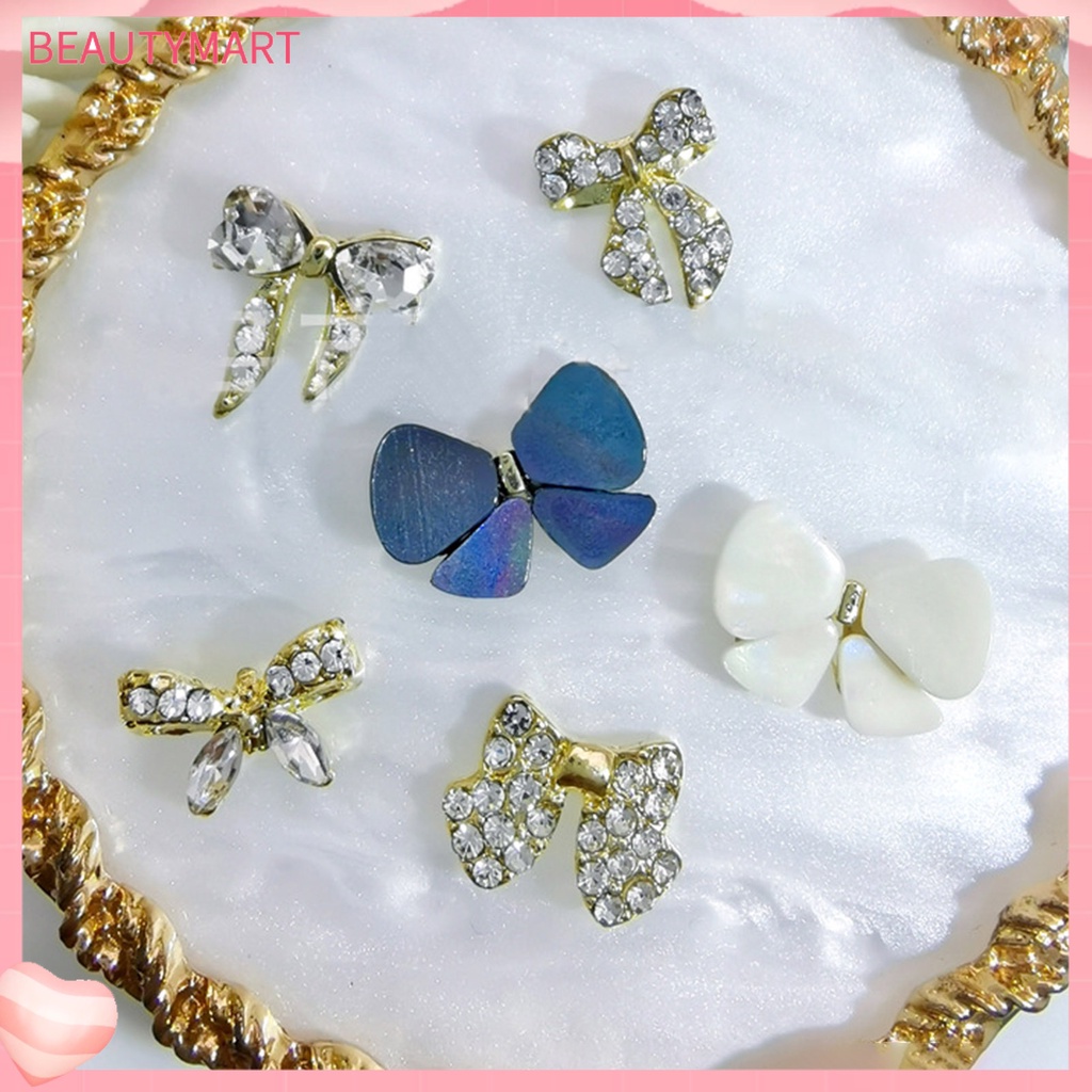 Bộ 10 Phụ Kiện Trang Trí Móng Tay Hình Nơ Bằng Hợp Kim Chống Rỉ Sét Màu Sắc Tươi Sáng