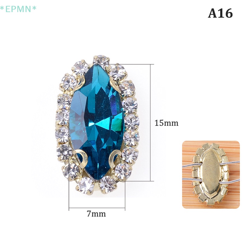 Hwetr Viên Đá Pha Lê Thủy Tinh 7 X 15Mm May Quần Áo DIY Mới