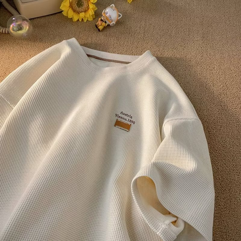 Áo Thun Nam Tay Ngắn Có Thêu Chữ Thời Trang Phong Cách