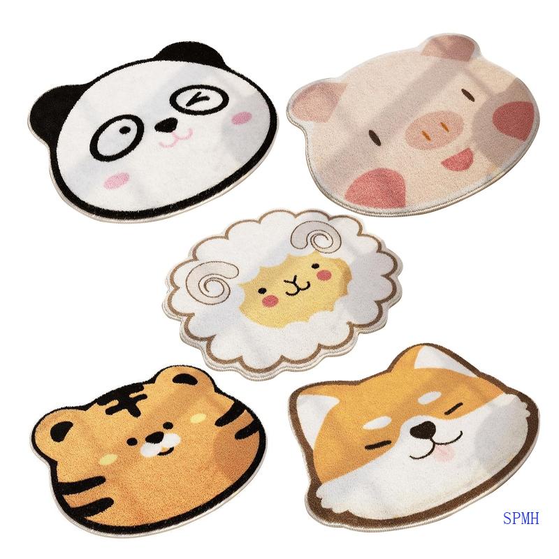 Thảm lót cửa chùi chân Chống Trượt Thấm Hút Tốt In Họa Tiết Động Vật Hoạt Hình Trang Trí Nhà Cửa