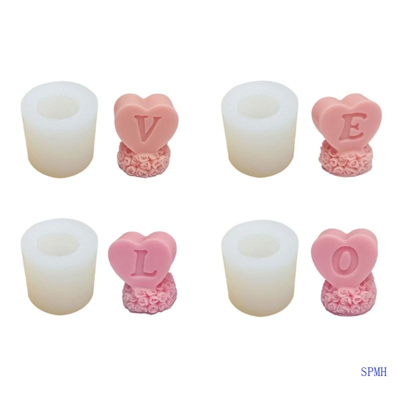 Khuôn Silicone Làm Nến Xà Phòng Hình Trái Tim 3D