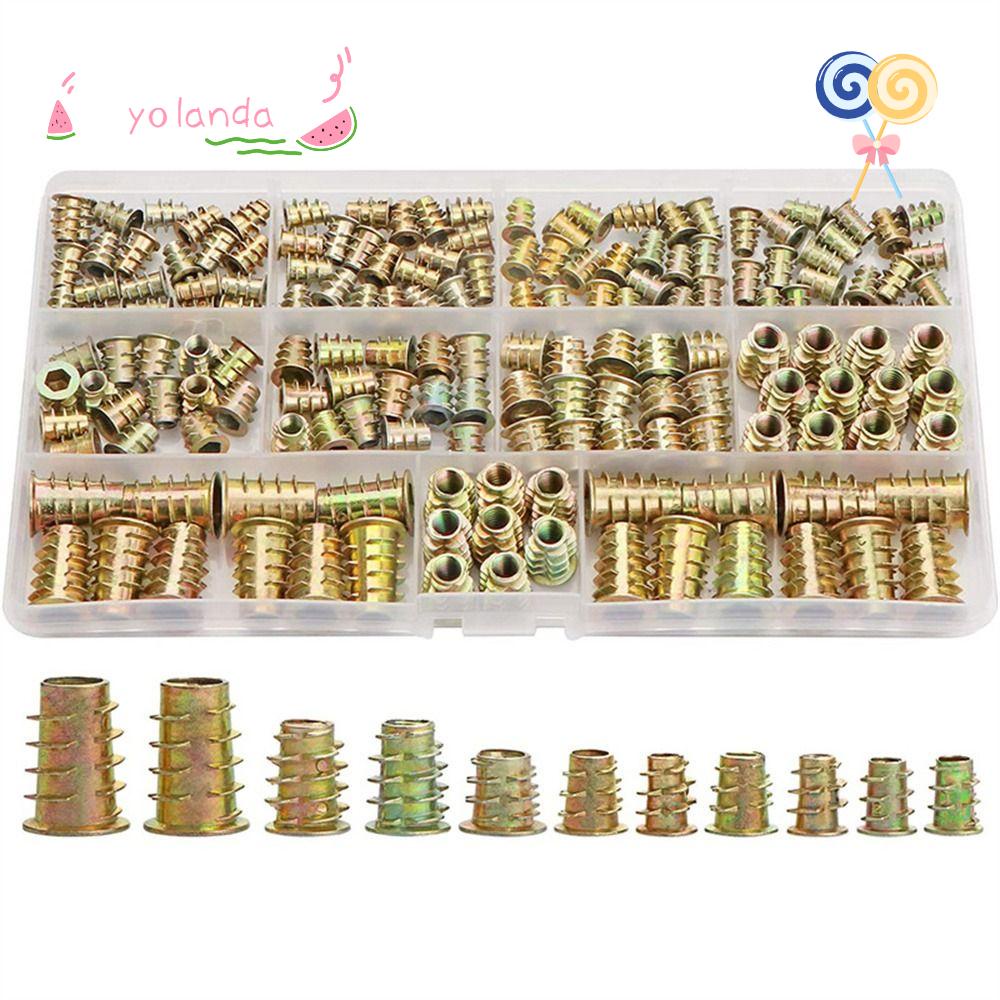 Bộ 165 Đai Ốc Lục Giác Ren M4 / M5 / M6 / M8 Chuyên Dụng Cho Nội Thất Gỗ