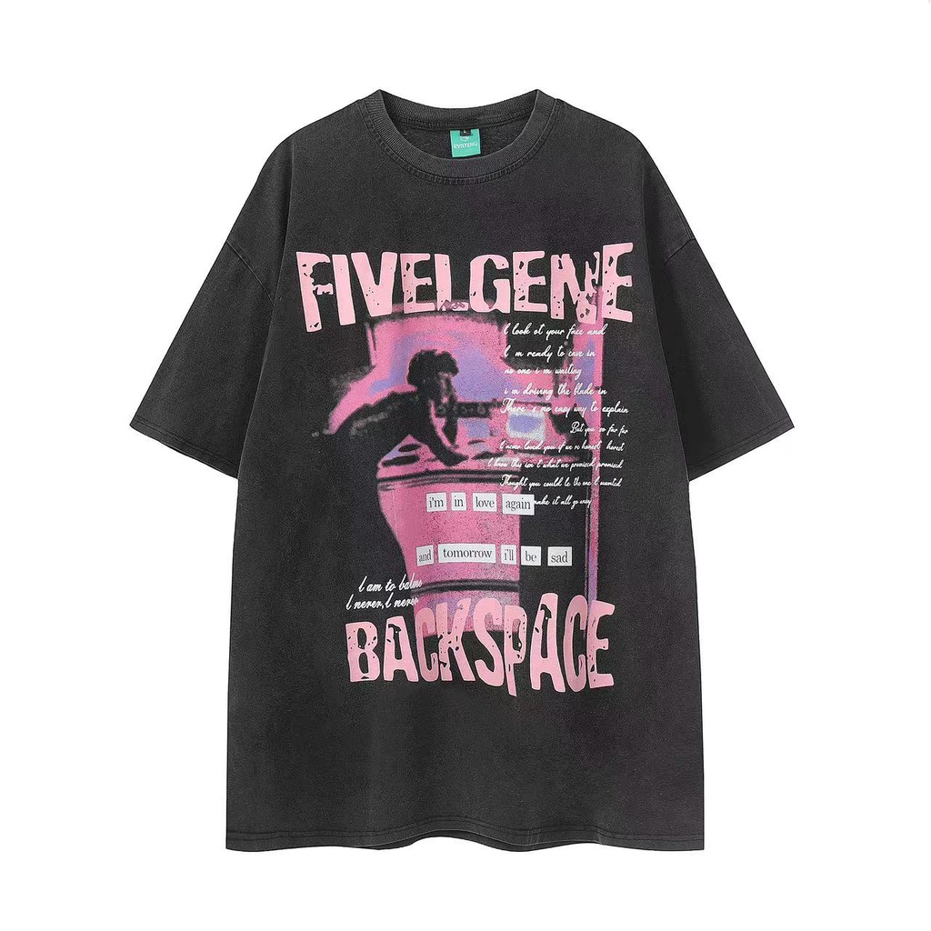 Áo Thun Cotton Tay Ngắn Dáng Rộng In Chữ GTGA Thời Trang Đường Phố Mỹ Mùa Hè Cho Nam Và Nữ