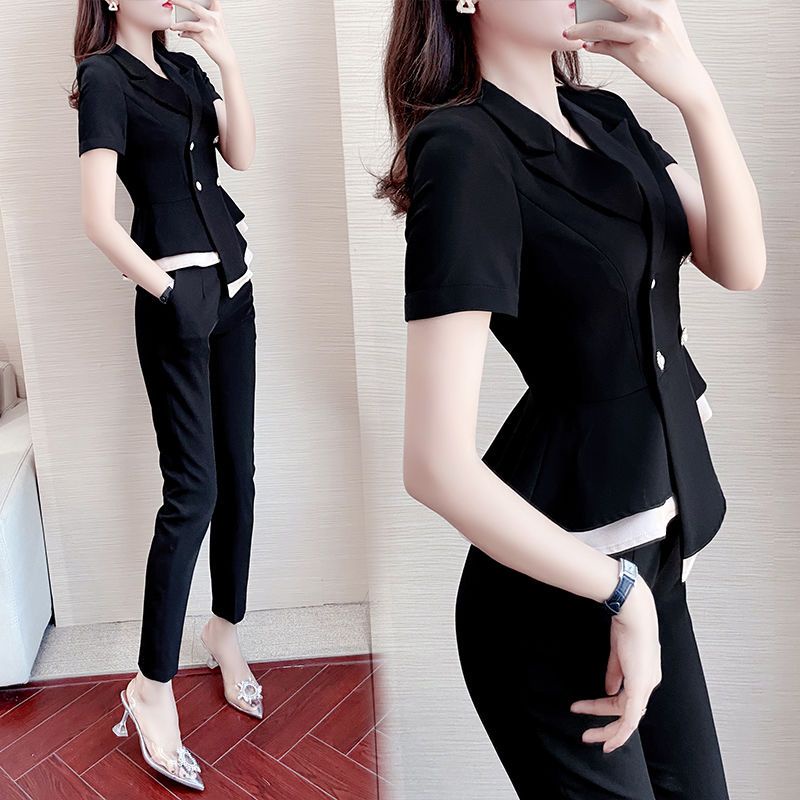 Bộ Đồ Vest Tay Ngắn Phong Cách Hàn Quốc Thời Trang Mùa Hè 2023 Mới