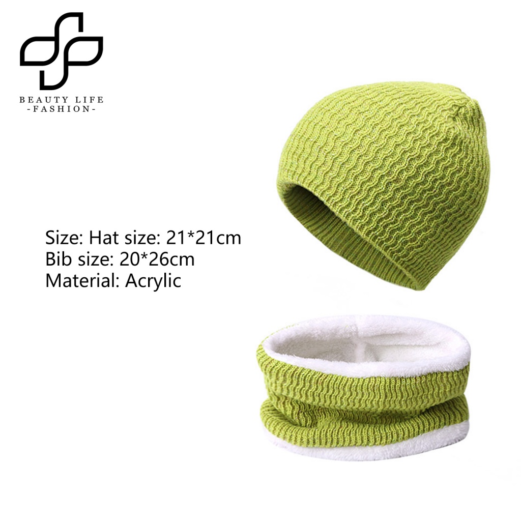Set Mũ Beanie + Khăn Choàng Cổ Dệt Kim Mềm Mại Co Giãn Thoáng Khí Thời Trang Chạy Bộ Hàng Ngày