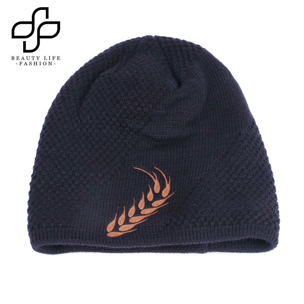 Beautylifefashion Mũ Len Lông Cừu Dày Dặn Thêu Họa Tiết Dễ Phối Đồ Mùa Đông Dành Cho Cuộc Sống Hàng Ngày