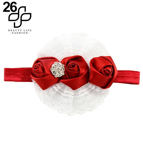 Băng Đô Hoa Hồng Co Giãn Dễ Thương Cho Bé Gái