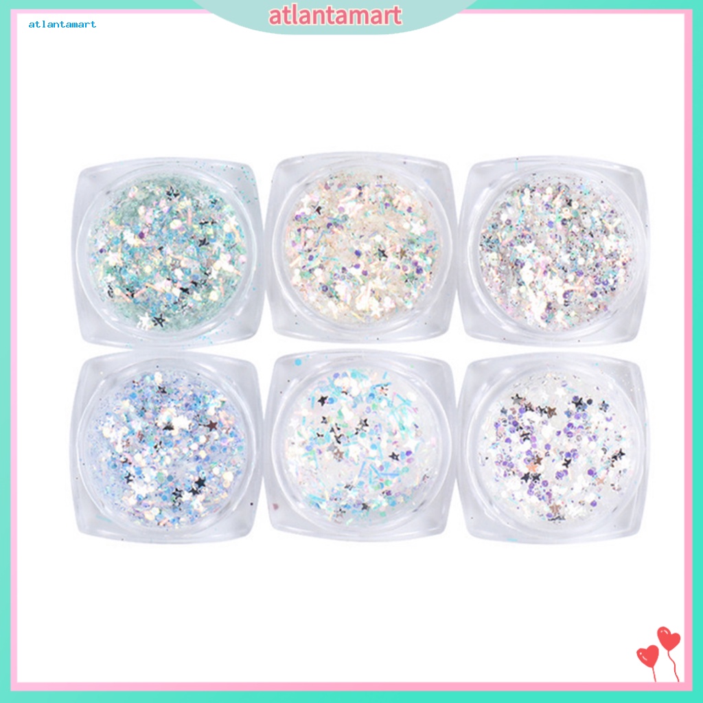 Túi Đựng Đồ Dùng Cao Cấp Tiện Dụng| Set 6 Hộp Bột Acrylic Lấp Lánh 1g Tự Trang Trí Móng Tay Cho Nữ