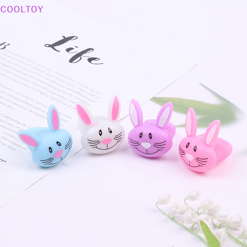 Cooltoy Nhẫn Nhựa Hình Thỏ Hoạt Hình Có Đèn Phát Sáng Dành Cho Trẻ Em