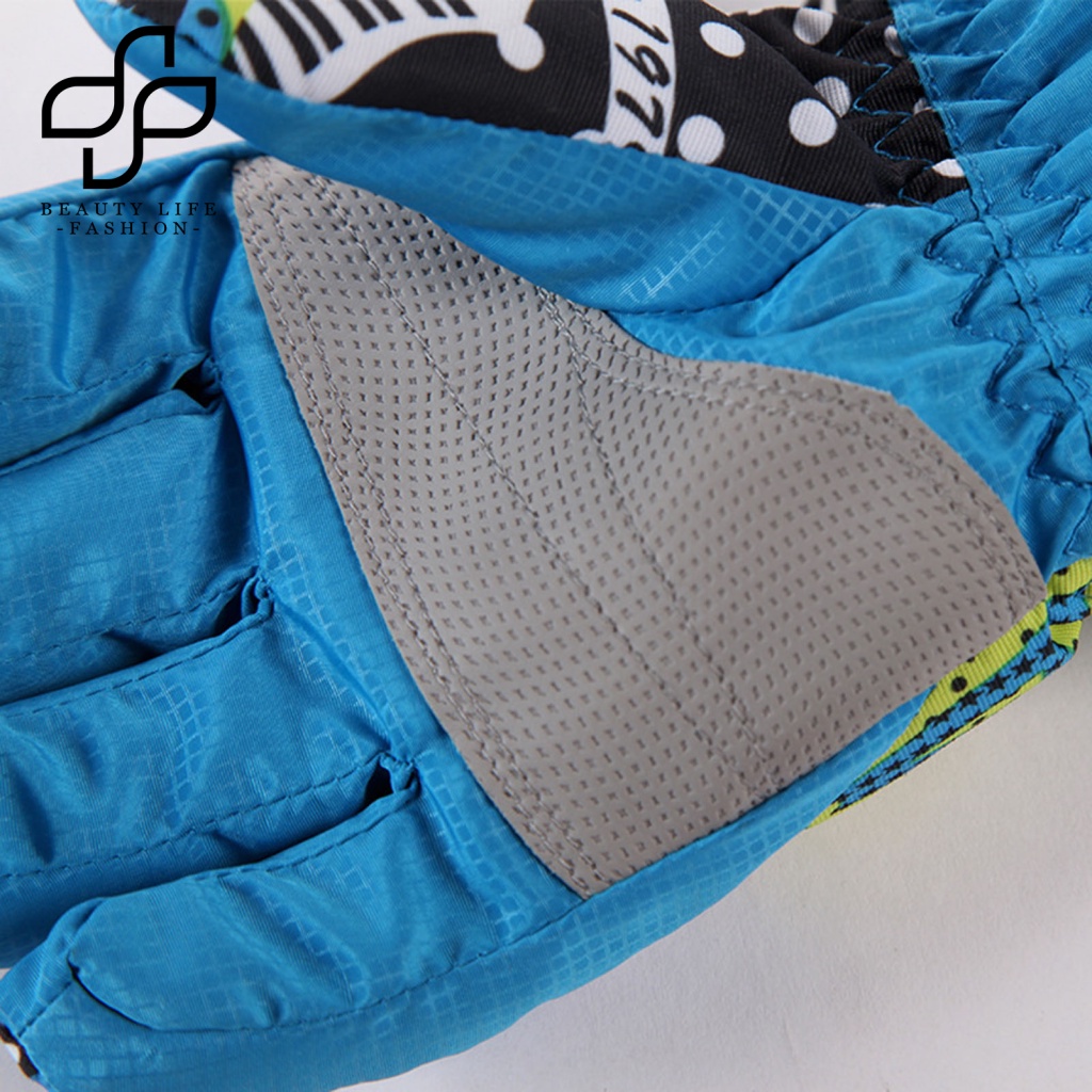 1 Đôi Găng Tay Trượt Tuyết Phủ Lông Họa Tiết Hoạt Hình Có Khóa Treo Cho Bé