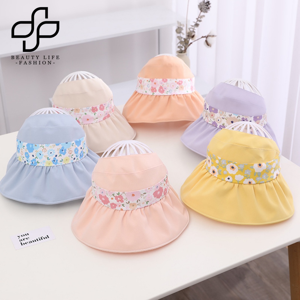 Nón Tai Bèo Vành Rộng Chống Tia UV In Họa Tiết Hoa Hoạt Hình Dễ Thương Thời Trang Mùa Hè Cho Bé