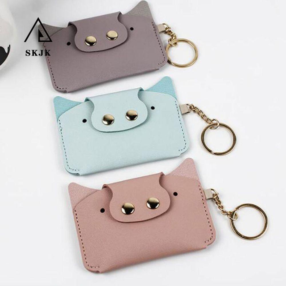 Ví Nhỏ Đựng Thẻ Kèm Móc Khóa Hình Động Vật Dễ Thương Cho Nữ