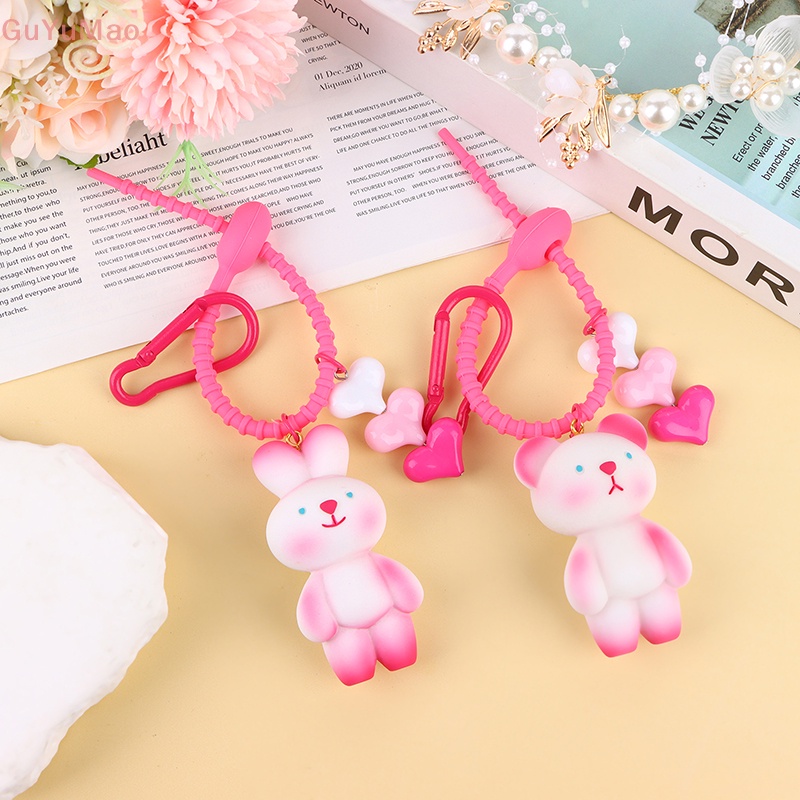 [cxGUYU] Móc Khóa Hoạt Hình Thỏ Gấu Hồng Đáng Yêu Trang Trí Ba Lô Xe Hơi PRTA