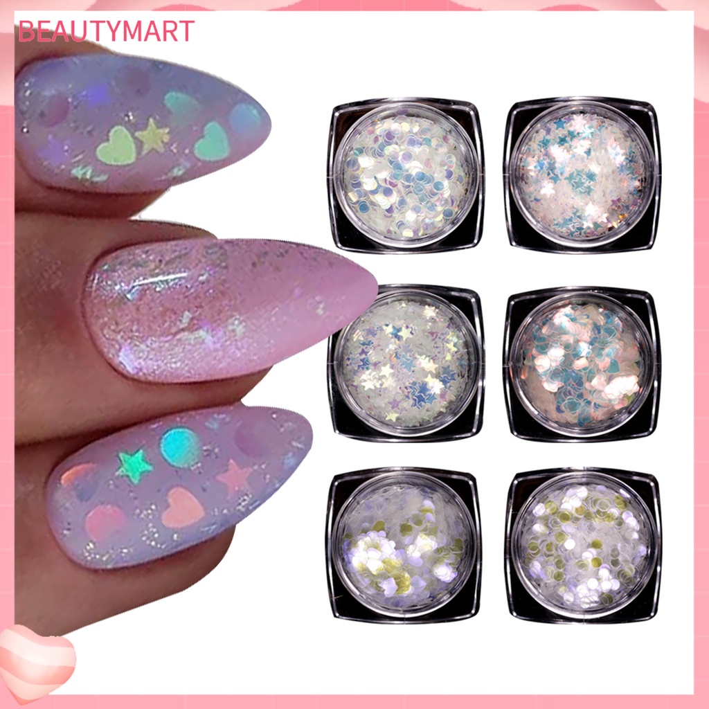 1 Hộp Kim Tuyến Lấp Lánh Hình Trái Tim Dùng Trang Trí Móng Tay Nghệ Thuật DIY