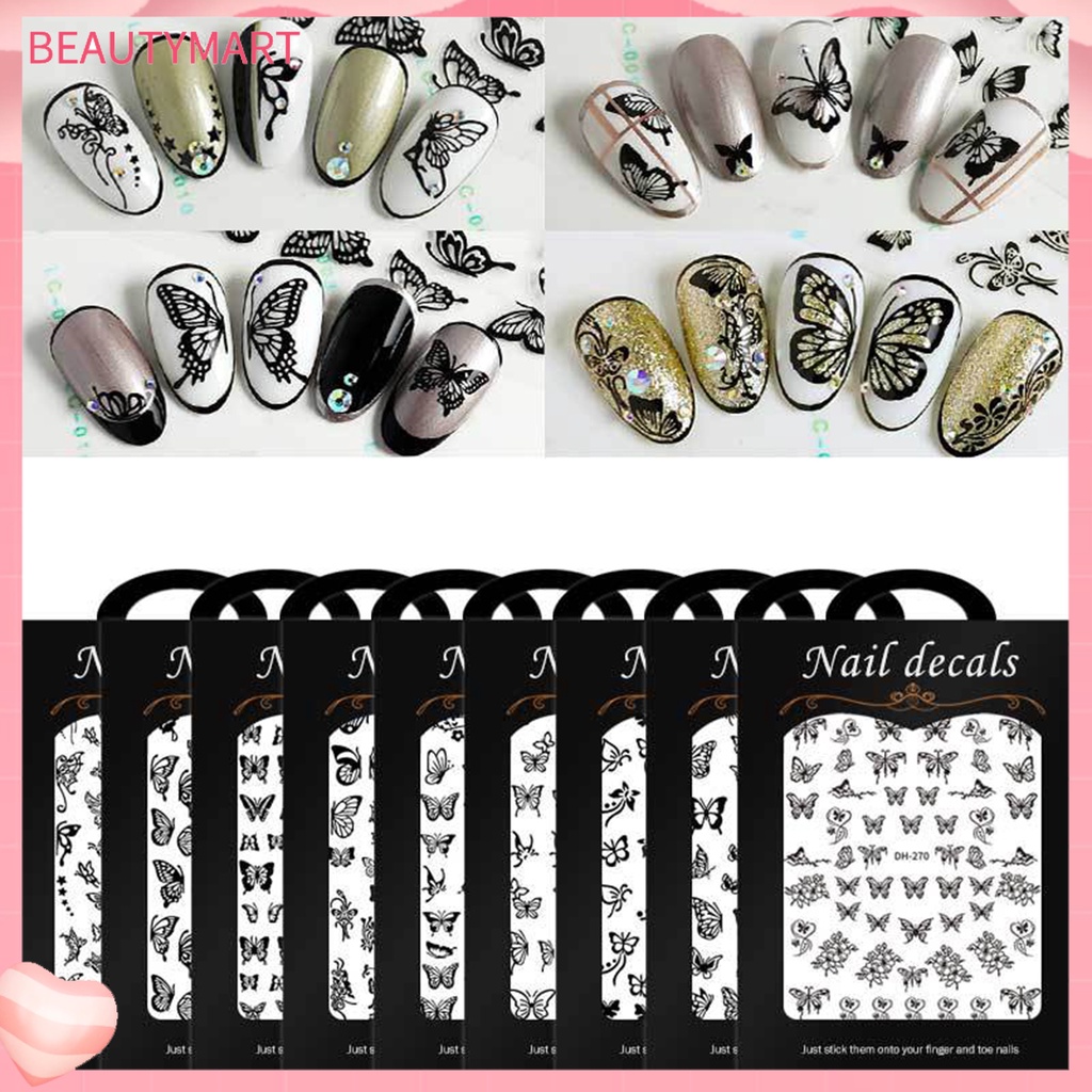 Đề Can Dán Móng Tay Hình Bướm Rỗng Tinh Tế Không Keo Cho Nữ