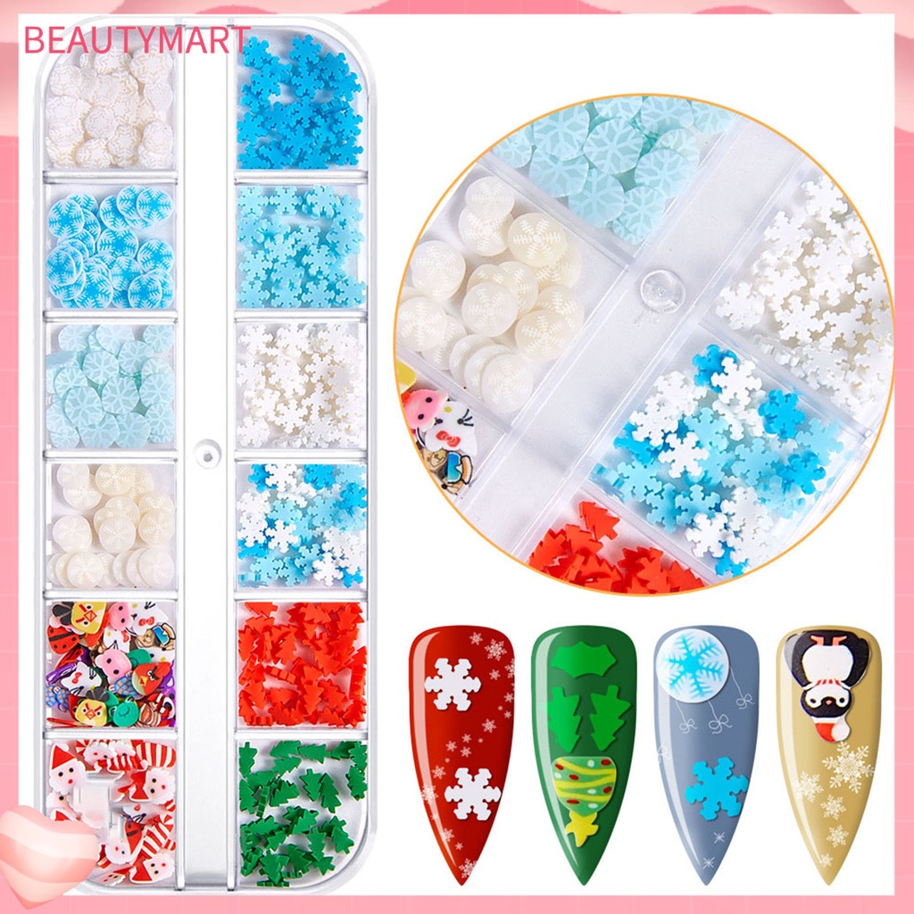 1 Hộp Phụ Kiện Trang Trí Móng Nghệ Thuật Tạo Hiệu Ứng 3D Siêu Mỏng Phong Cách Giáng Sinh Dành Cho Bạn Nữ