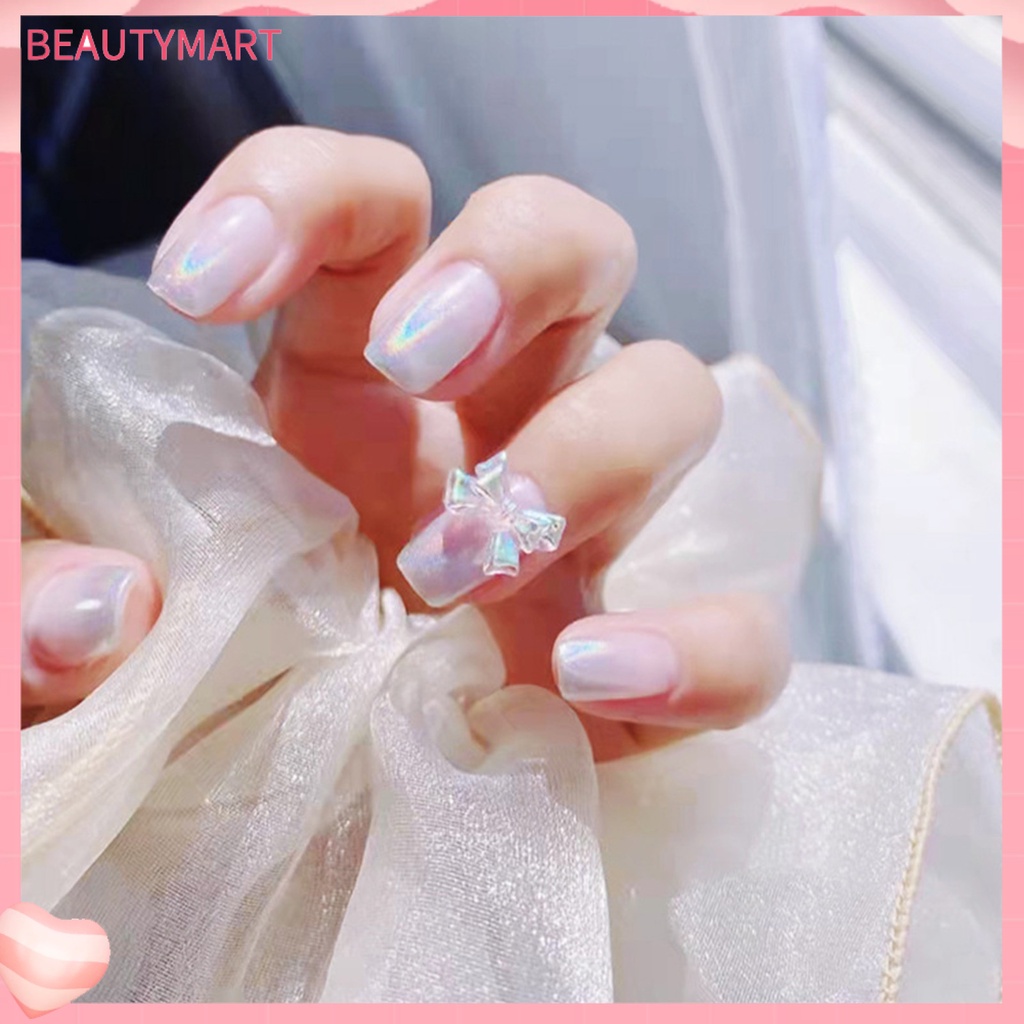 Set 50 Phụ Kiện Trang Trí Móng Nghệ Thuật 3D Hình Nơ Màu Aurora