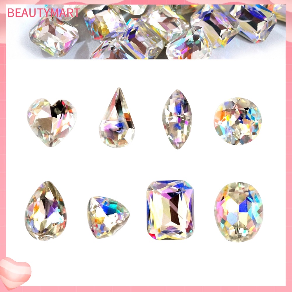 Set 10 Hạt Cườm Đá Hình Giọt Nước Nhiều Màu Dùng Trang Trí Điện Thoại / Móng Tay Nghệ Thuật DIY