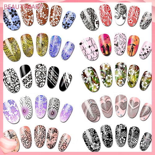 Bộ 48 Miếng Dán Móng Tay Chuyển Nước DIY Phong Cách Ngẫu Nhiên