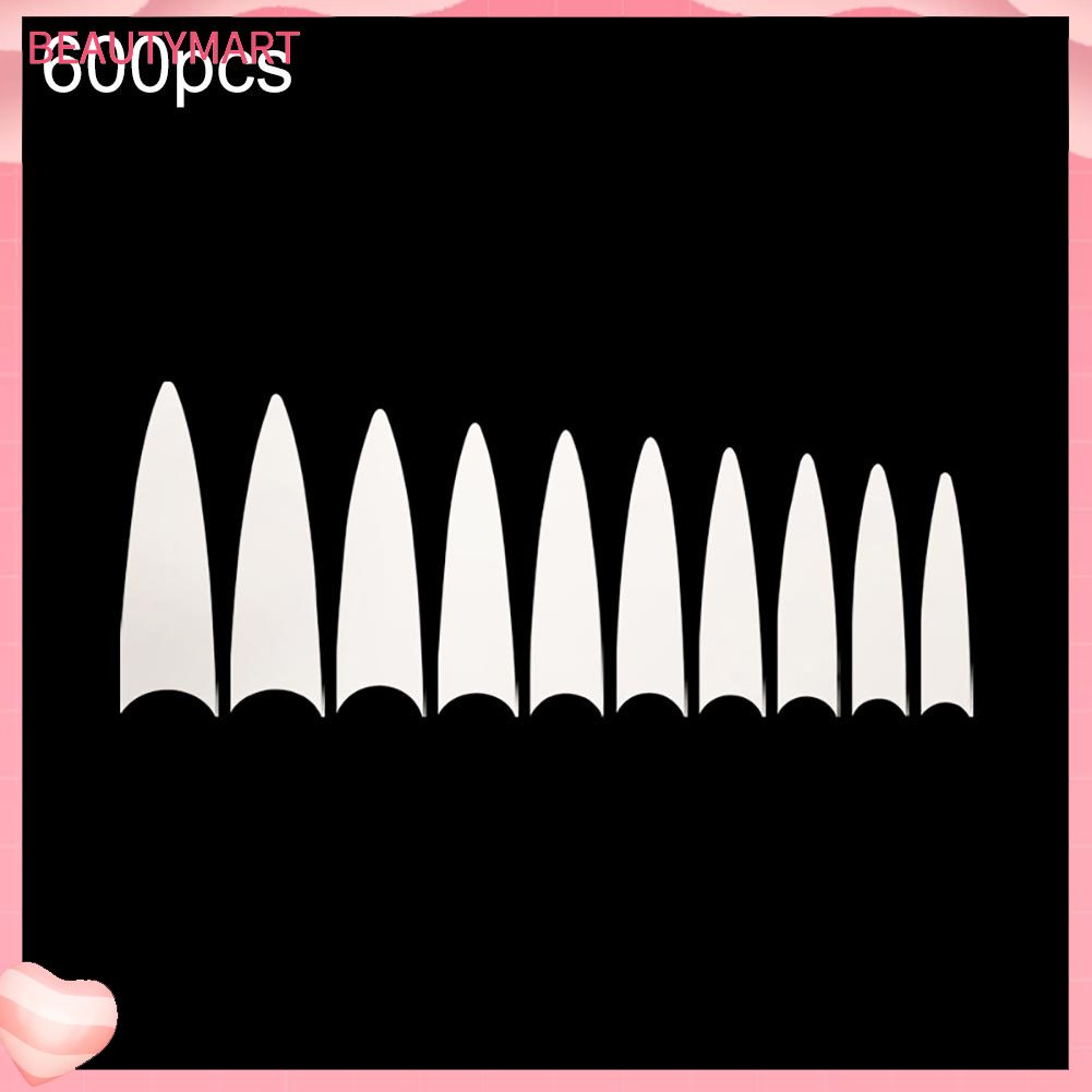 Bộ 600 Móng Tay Giả Che Phủ Toàn Diện Đầu Nhọn