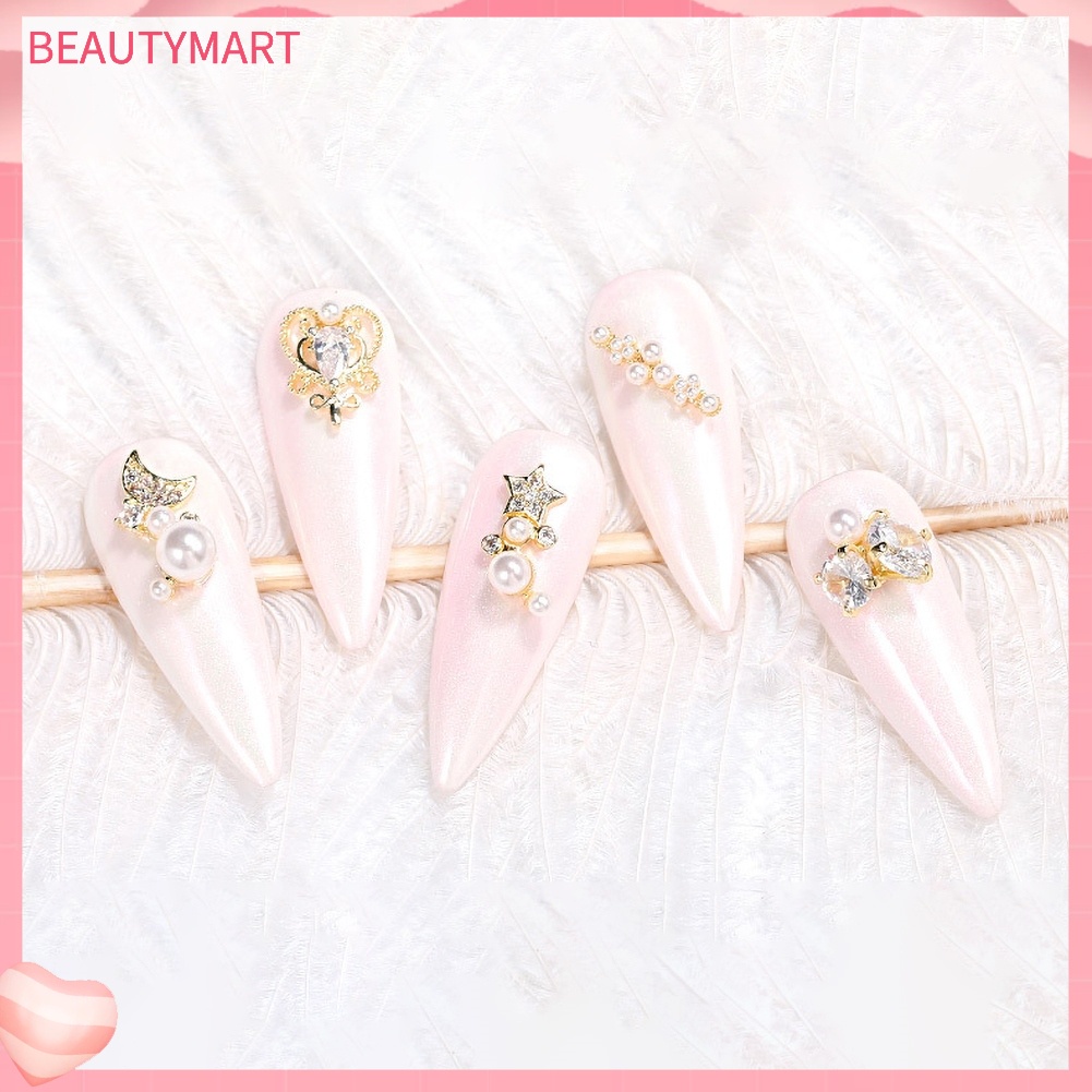 Set 2 Phụ Kiện Trang Trí Móng Tay Đính Đá Zircon Sang Trọng