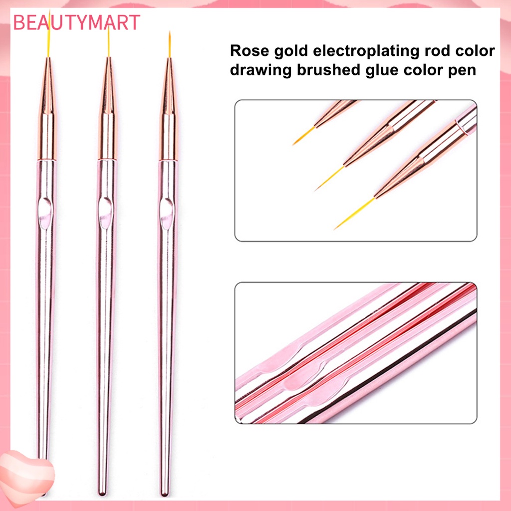 Set 3 Cọ Vẽ Trang Trí Móng Tay Nghệ Thuật Không Biến Dạng Không Gây Nhờn Chuyên Dụng Cho Salon