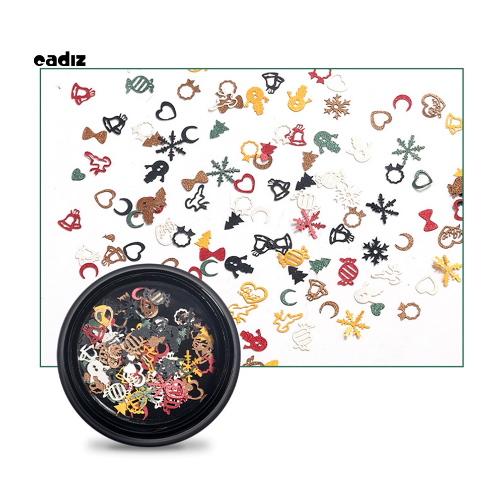 Hộp 100 Hạt Kim Sa Siêu Mỏng Hình Bông Tuyết Trang Trí Móng Tay