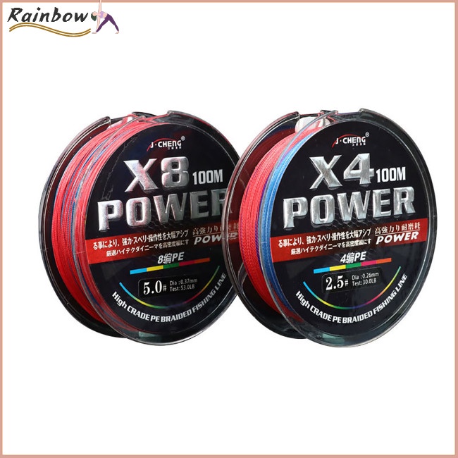 1 Cuộn Dây Câu Cá Bện 4 Sợi 8 Sợi 100m Chất Liệu Pe Siêu Chắc Chắn