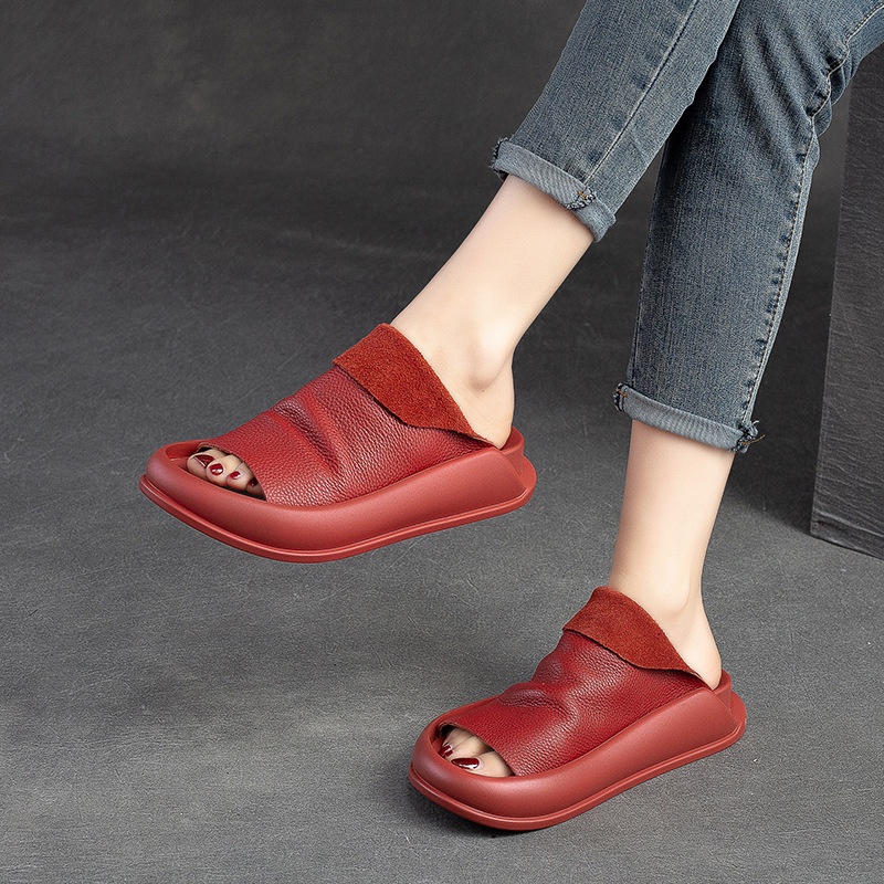 Dép Sandal Đế Dày Mềm Mũi Tròn Thời Trang Dành Cho Nữ 02605