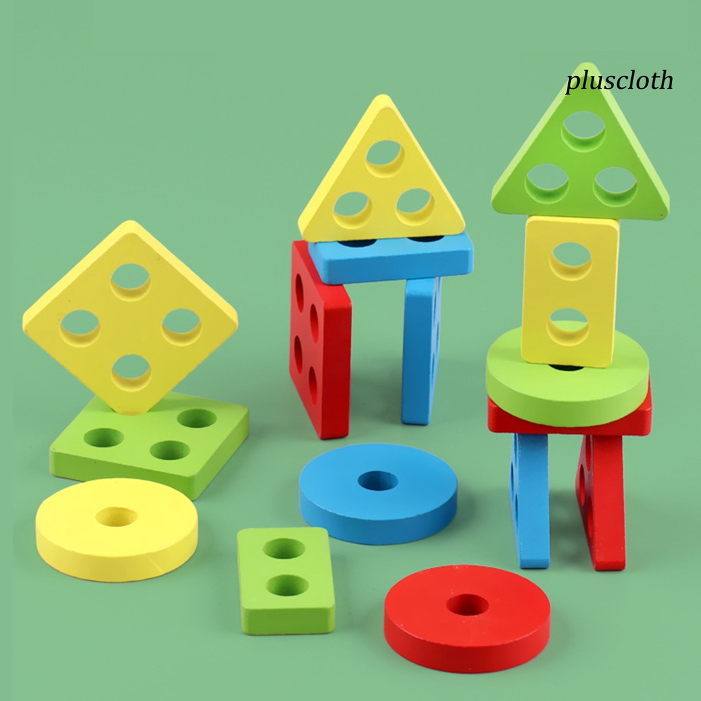 1 Bộ Đồ Chơi Xây Dựng Bốn Bưu Thiếp Hình Học Nhiều Màu Sắc Dùng Làm Quà Tặng Sinh Nhật Cho Bé Mẫu Giáo