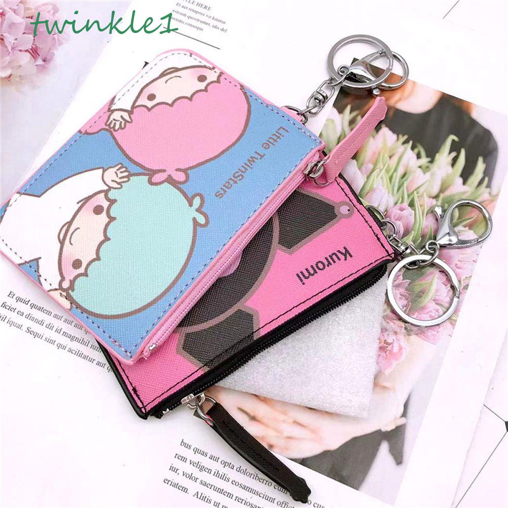 Vỏ Da PU Đựng Thẻ Đa Năng In Họa Tiết Lấp Lánh Gắn Móc Khóa Dành Cho Nữ