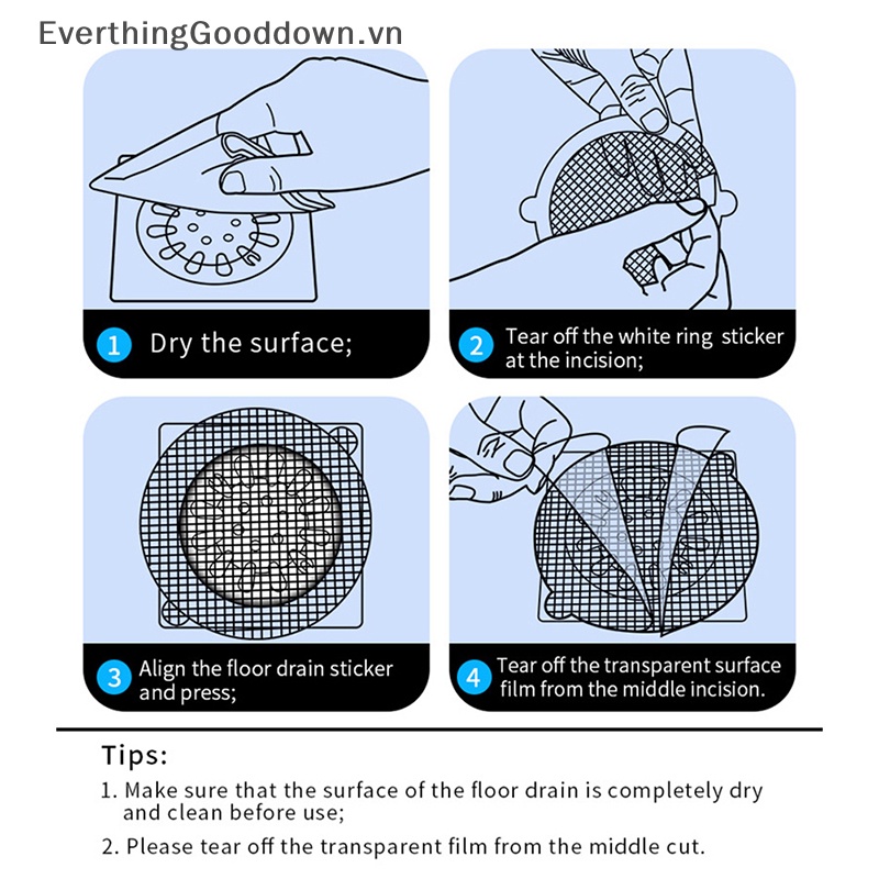 Bộ 10 Miếng Lưới Dán Cống Thoát Nước Nhà Tắm Sử Dụng Một Lần
