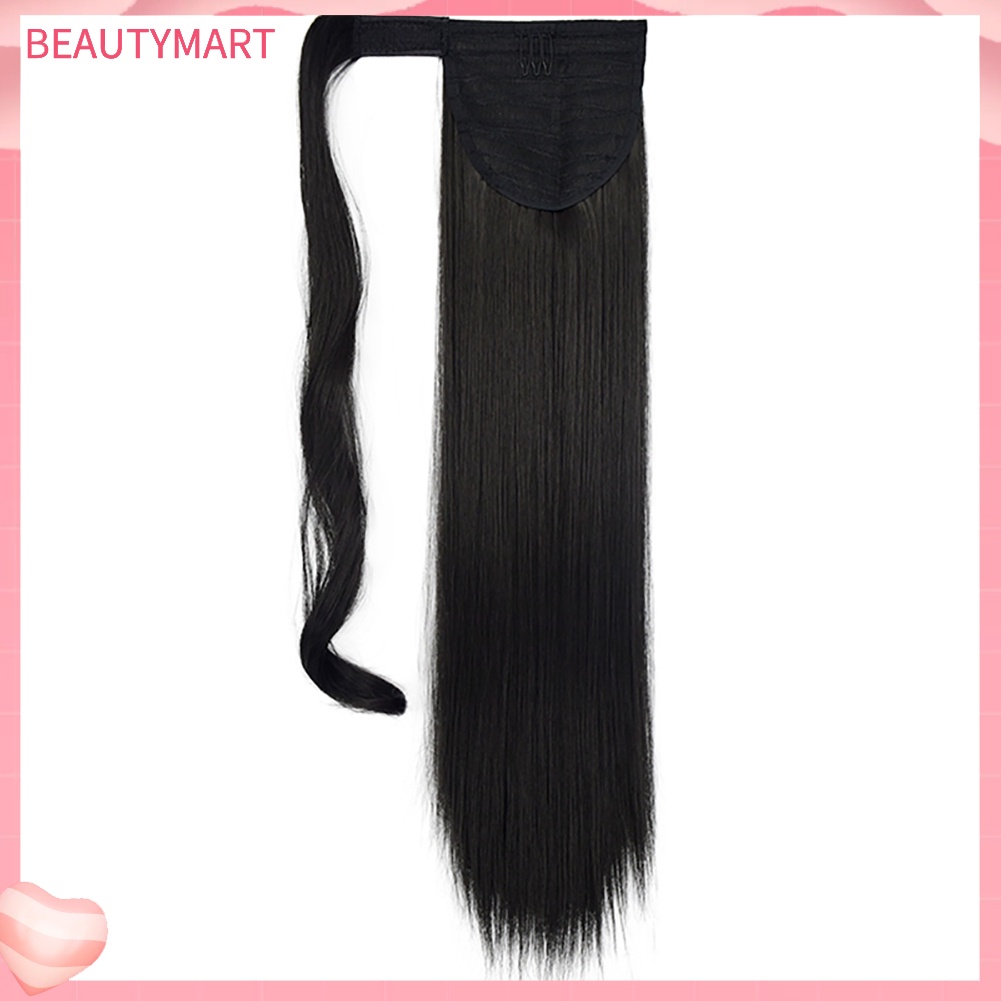 Tóc Đuôi Ngựa Thẳng 24 inch Có Kẹp Bằng Sợi Tổng Hợp