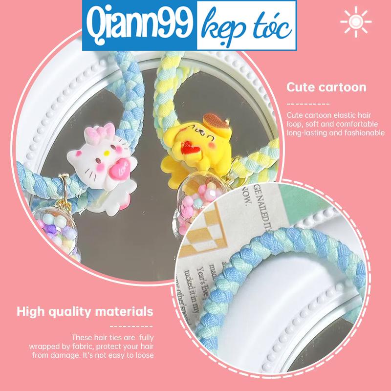 ❤️Dây buộc tóc Sanrio, buộc tóc Kuromi, Dây cột tóc Scrunchies, Dây buộc tóc dễ thương phong cách hàn quốc
