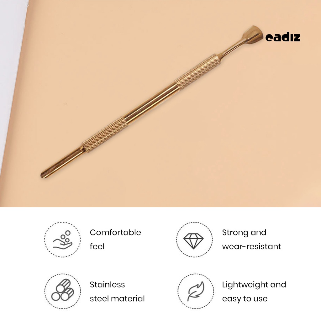 Dụng Cụ Đẩy Biểu Bì Cắt Móng Hai Đầu Hình Tròn / Cong Bằng Thép Không Gỉ Dùng Chăm Sóc Móng Tay