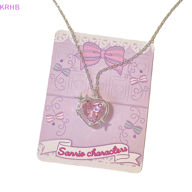 Vòng cổ Mặt Hình Trái Tim Đính Đá Pha Lê Hồng Phong Cách Hàn Quốc Thời Trang Cho Nữ Mới