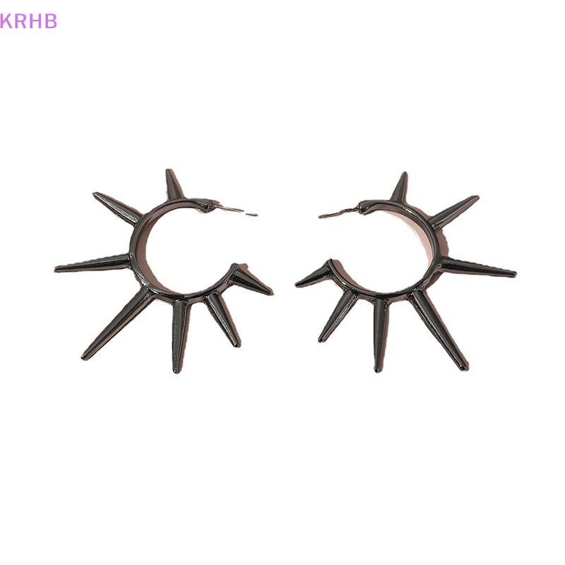 Khuyên Tai Đính Đinh Tán Hình Nón Bằng Kim Loại Phong Cách Hip Hop Punk Thời Trang Cho Nữ Mới