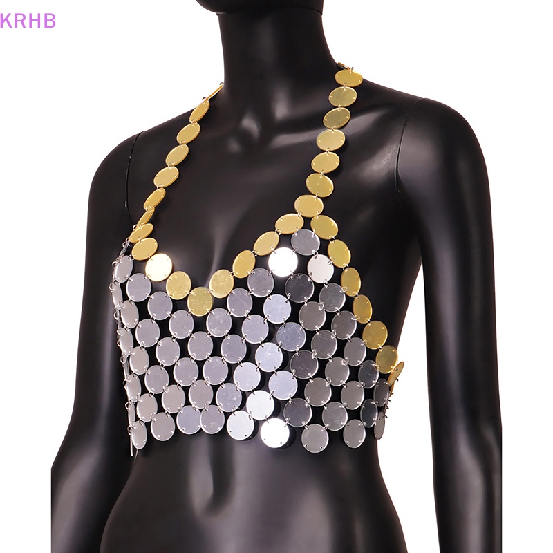 Krhb Áo Ngực Đính Kim Sa Lấp Lánh Khoét Cổ Chữ V Khoét Sâu Phong Cách Gợi Cảm Đi Hộp Đêm Mới