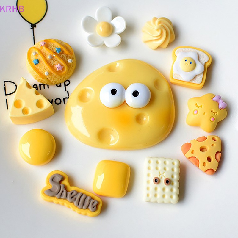 Set 13 Miếng Dán Hình Phô Mai Giả Bằng Resin Dễ Thương Trang Trí Sổ Tay DIY Mới