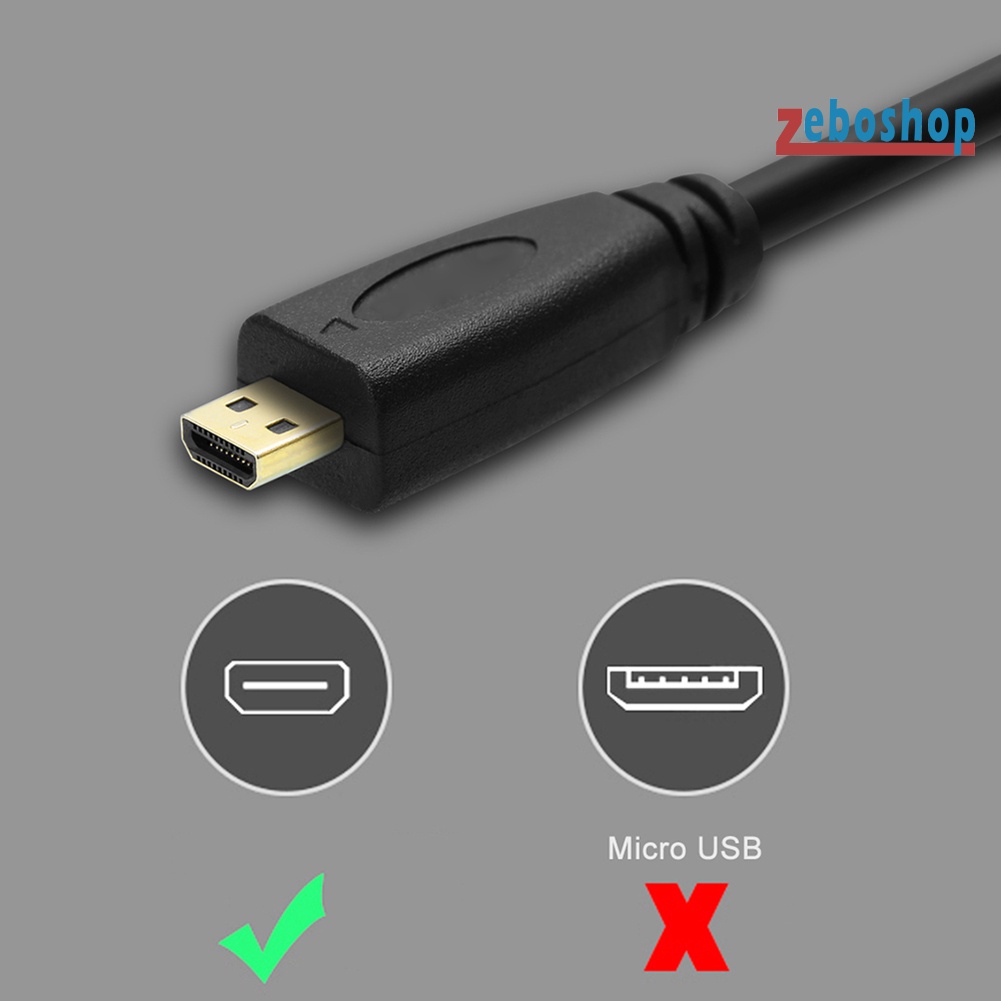 Cáp Chuyển Đổi 0.3m / 1m / 1.8m 1080P Mini Sang Micro HDMI Cho HDTV