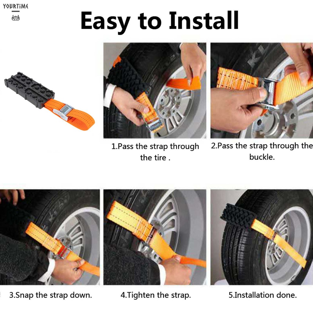 Set 1 / 2 Dây Xích Thoát Hiểm Chống Trượt Cho Bánh Xe Hơi