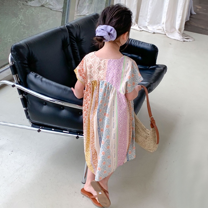 Đầm Thời Trang Mùa Hè Màu Sắc Xinh Xắn Dành Cho Bé Gái 2-7 Tuổi