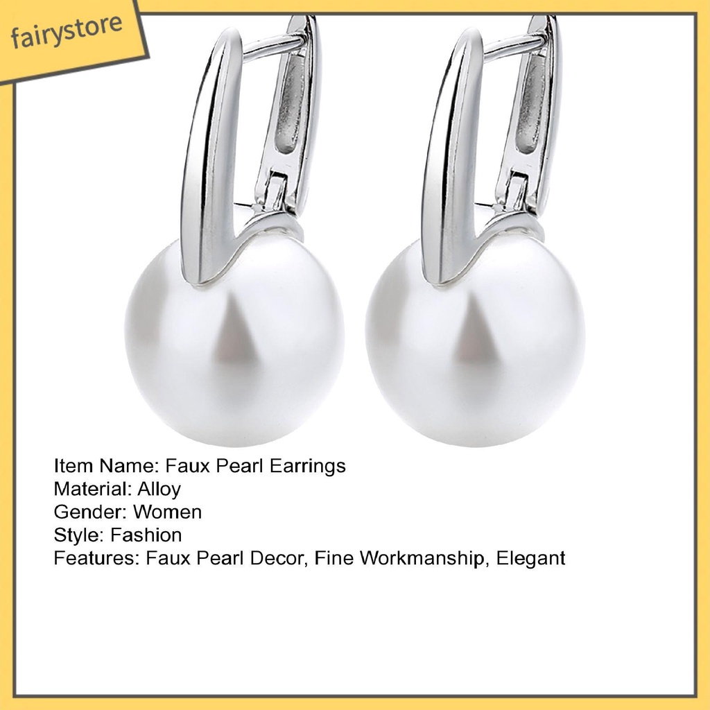 1 Đôi Bông Tai Đính Ngọc Trai Nhân Tạo Phong Cách Tối Giản Thanh Lịch Dành Cho Nữ