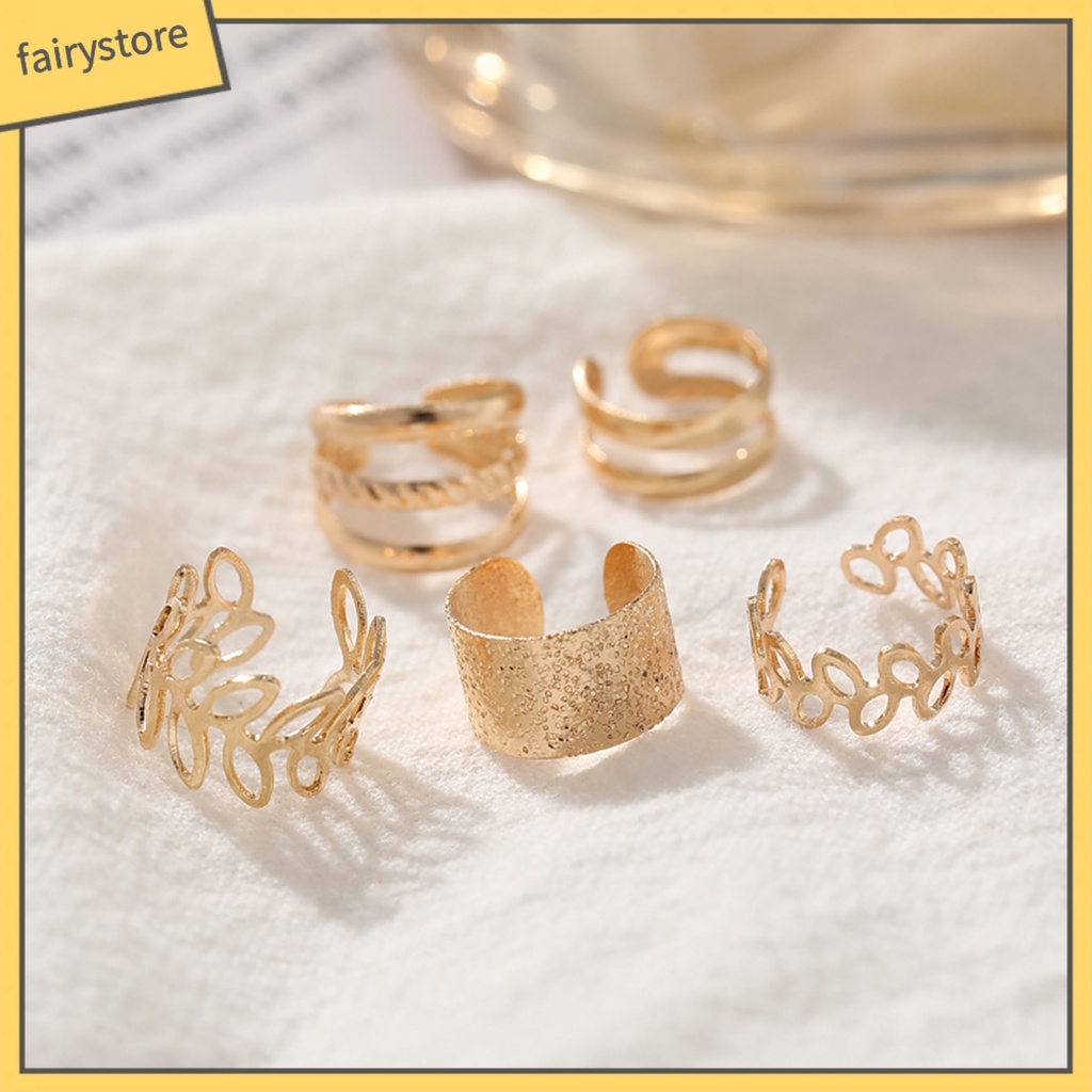 1 Set Khuyên Tai Dạng Vòng Tròn Không Xỏ Lỗ Phong Cách Hip hop Cá Tính Dành Cho Nữ