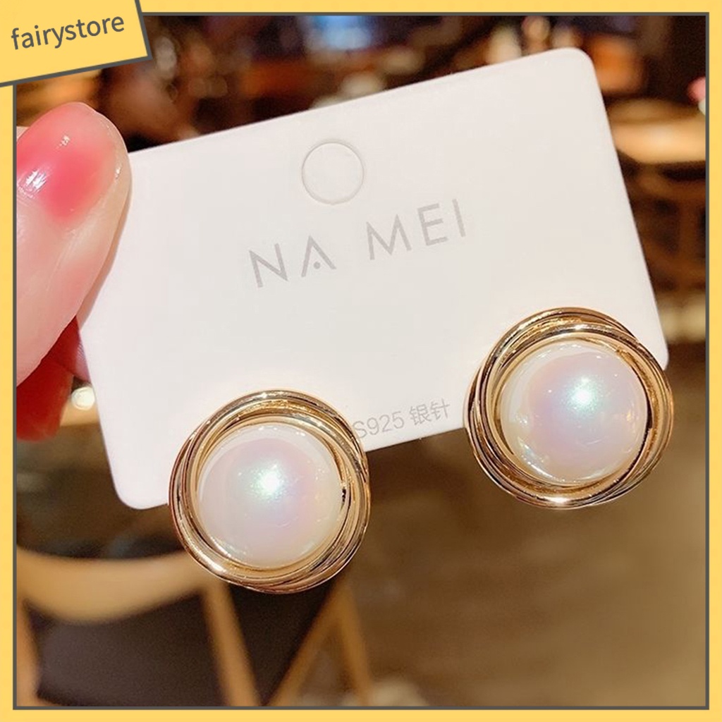 1 Đôi Bông Tai Ngọc Trai Giả Mạ Điện Phong Cách Hàn Quốc