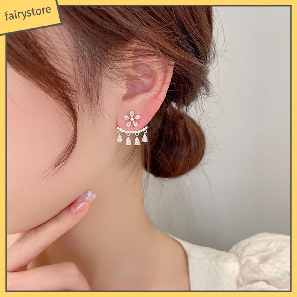 Bông Tai Hình Hoa Đính Đá Lấp Lánh Phong Cách Bohemia Dành Cho Nữ