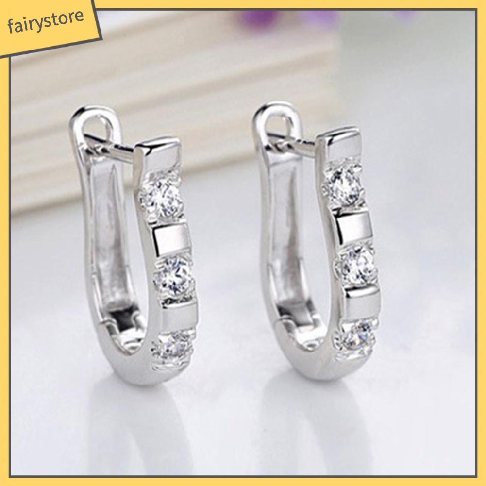 1 Đôi Bông Tai Đính Đá Lấp Lánh Sang Trọng