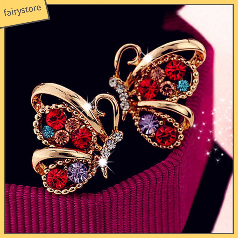 Bông Tai Hình Bướm Đính Đá Thời Trang Dành Cho Nữ