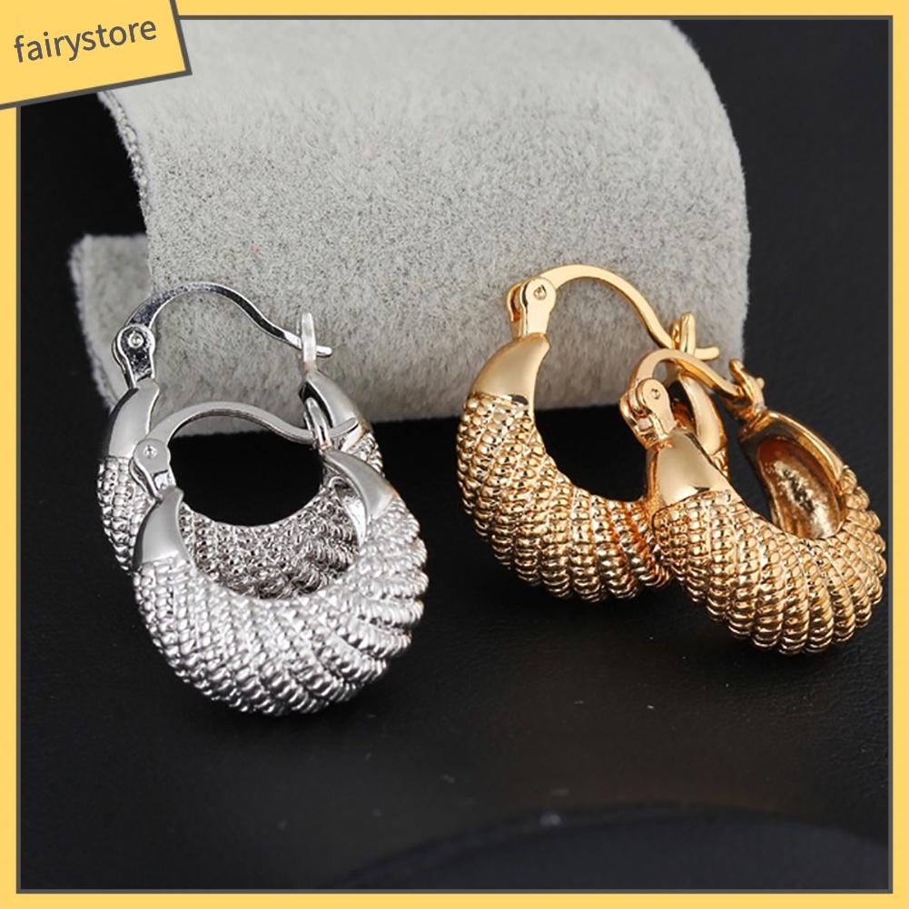 Khuyên Tai Tròn Lớn Mạ Vàng / Bạc Thời Trang Cho Nữ