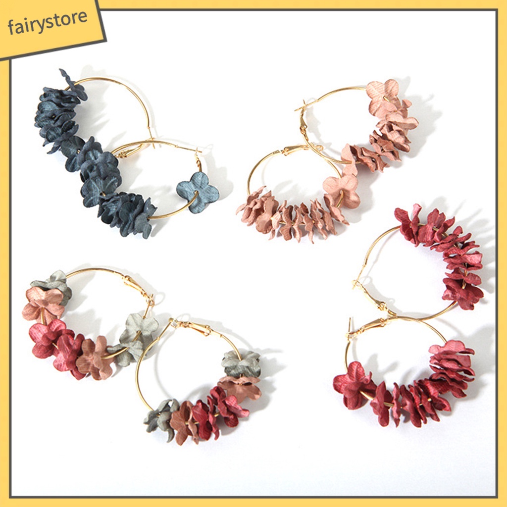 Bông Tai Kim Loại Hình Tròn Lớn Thanh Lịch Dành Cho Đám Cưới